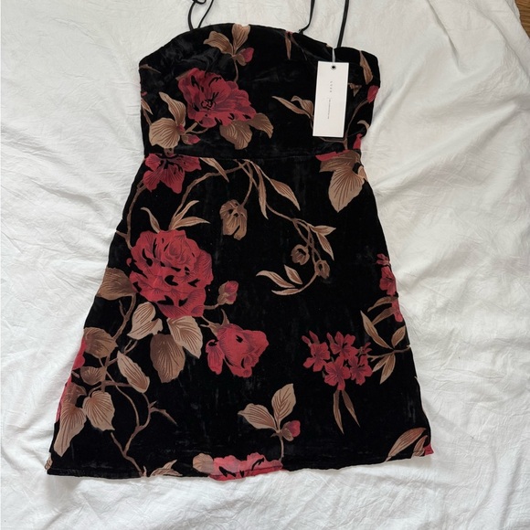 Lush Black and Orange Halter Sheath Mini Dress - Picture 4 of 6